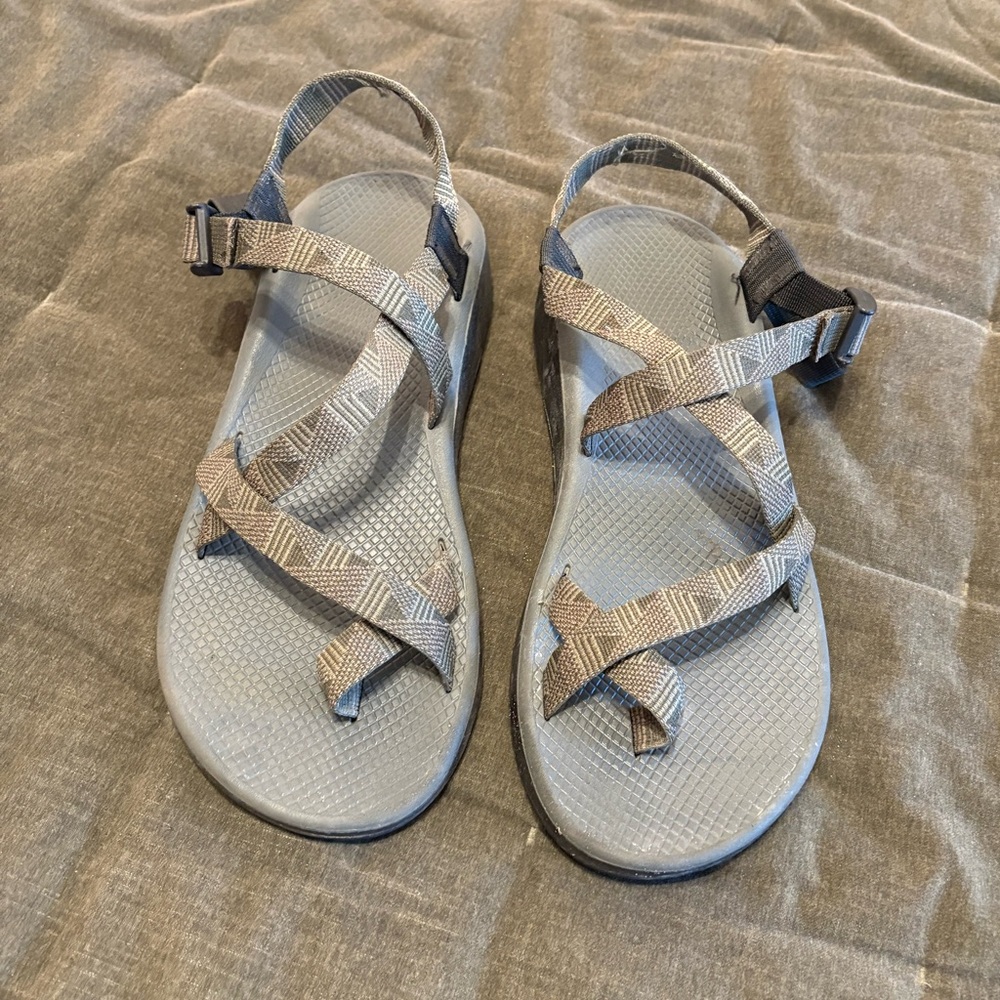 Chaco toe-strap sandals.